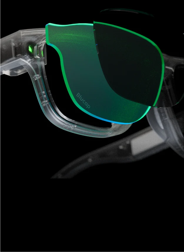 Exploded view of the waveguide and outer lens